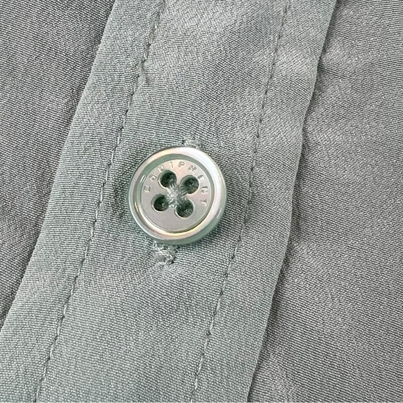 Equipment Femme Women’s Silk Long Sleeve Shirt In Jade Green Size Large - Picture 10 of 10